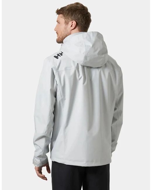 Helly Hansen Gray Crew Hooded Jacket 2.0 Fog for men