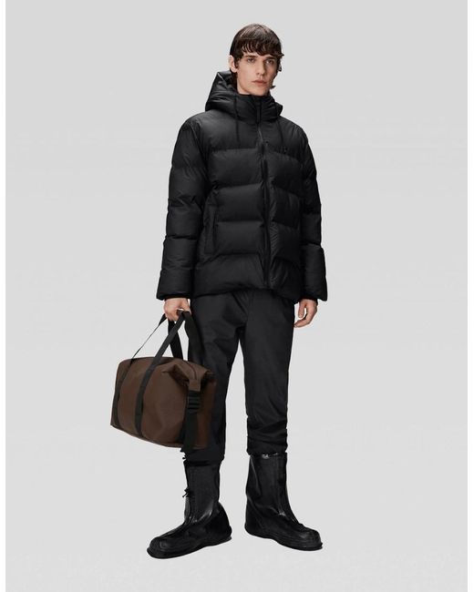 Rains Black Alta Puffer Jacket