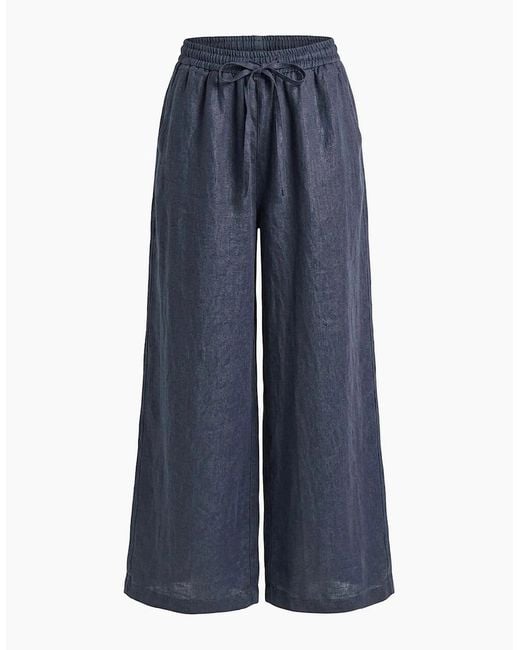 James Lakeland Blue Pure Linen Trousers