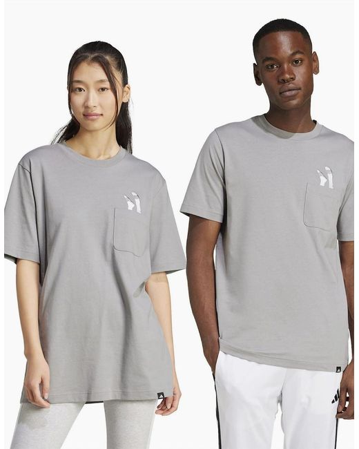Adidas Gray Regular Fit Short Sleeve Crew Neck T-Shirt for men