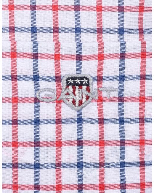 Gant Purple Classic Poplin Long Sleeved Shirt Rose for men