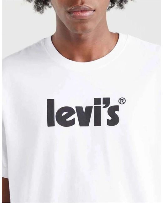 Levi's White Levi's Relaxed Fit Crew Neck Short Sleeve Boyfriend T-Shirt for men
