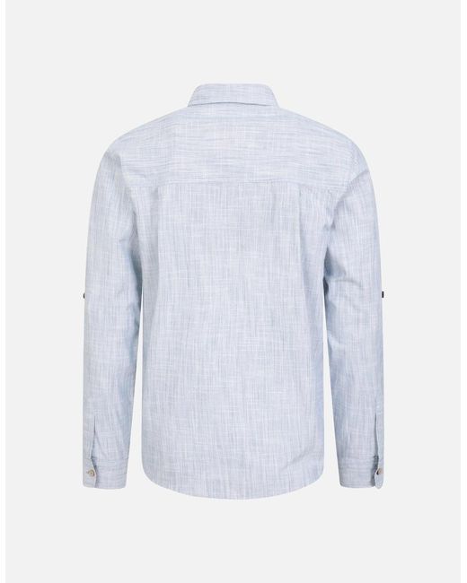 Mountain Warehouse Blue Coconut Textured Long-Sleeved Shirt for men