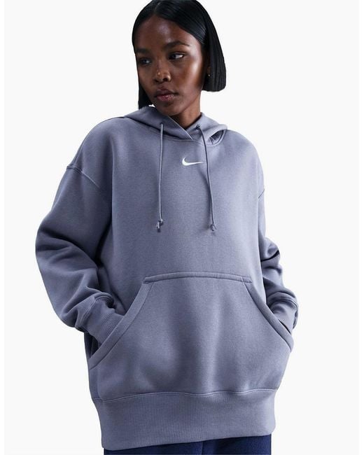 Nike Blue Sportswear Phoenix Fleece Over Oversized Pullover Hoodie