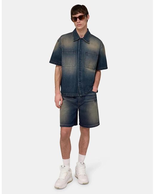 Amiri Blue Drawstring Denim Shorts for men