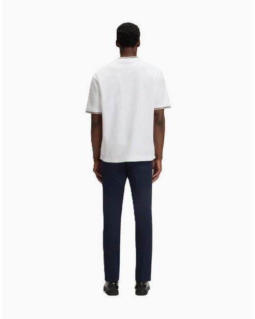 Boss White Crew Neck Short Sleeve Regular Fit T-Shirt for men