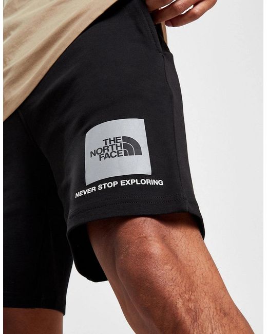 The North Face Black Reflective Small Box Logo Shorts for men