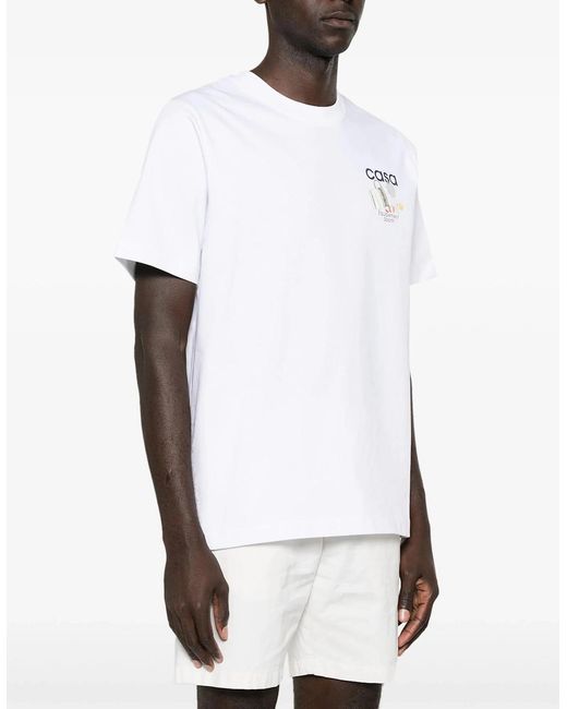 Casablanca White Equipment Sportive Cotton T-Shirt for men