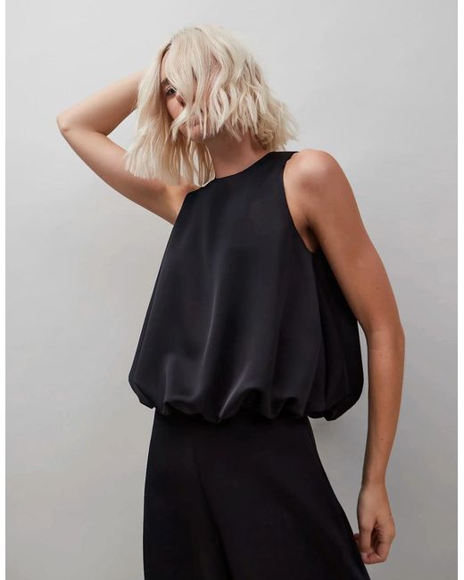 Ro&zo Black Bubble Hem Top