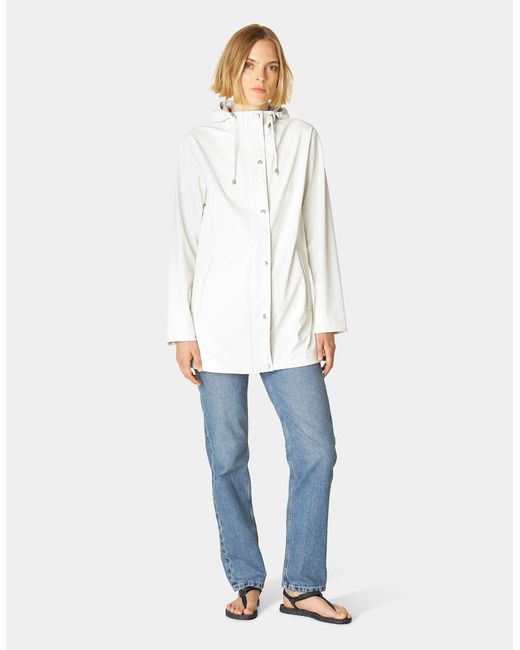 Ilse Jacobsen White Rain Short Rubberised Raincoat