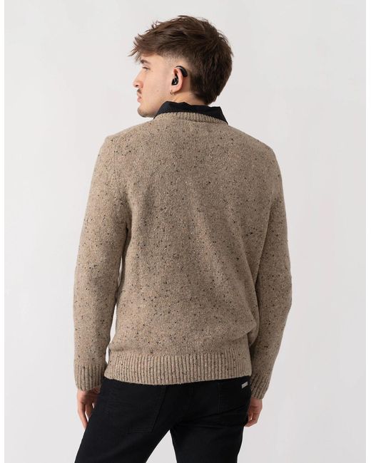 Gant Natural Wool Blend Neps Crew Neck Jumper for men