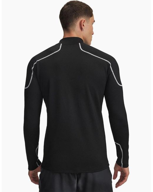 Under Armour Black Mock Neck High Collar Raglan Sleeve Compression Fit Midlayer for men