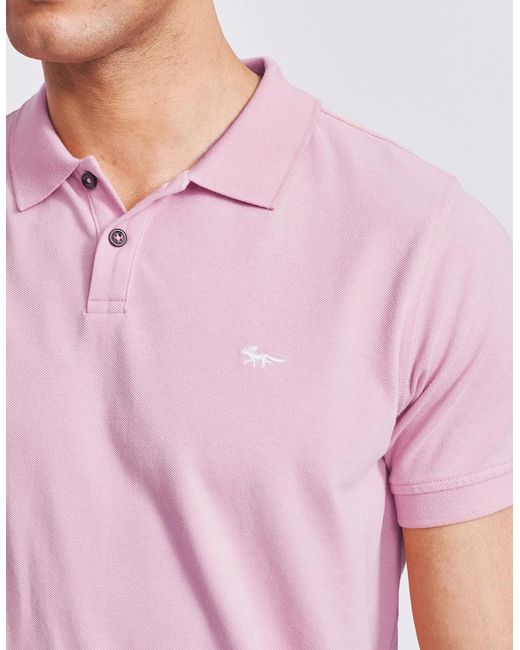 aubi Pink Marcel Pique Polo for men