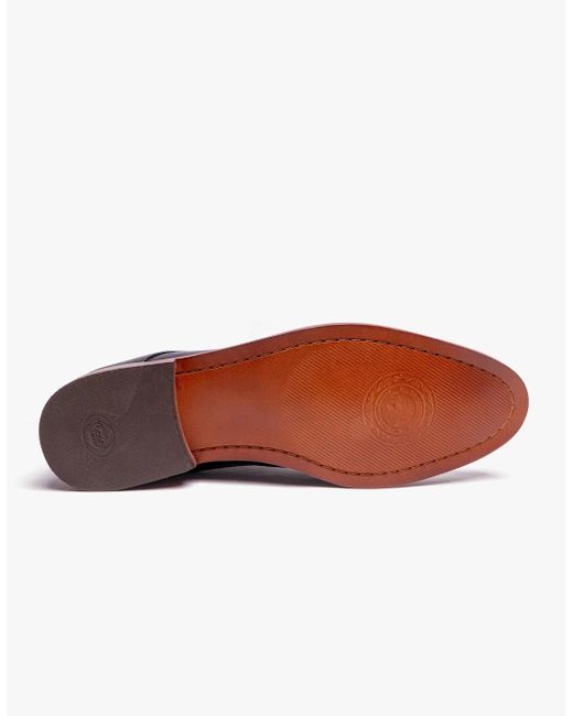 Base London Blue London Script Leather Derby Shoes for men