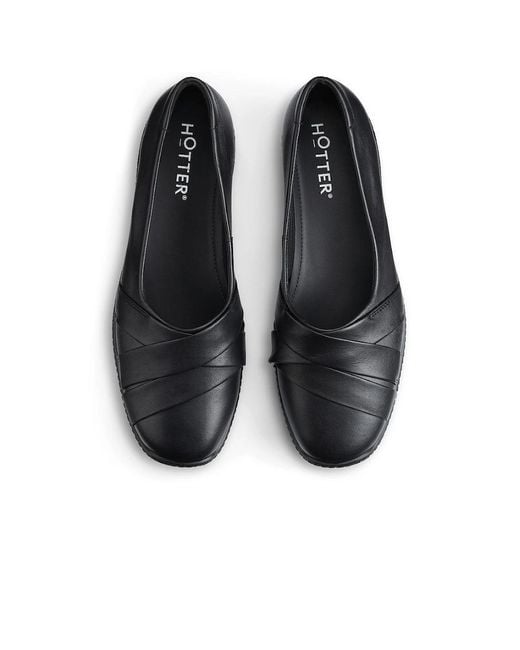 Hotter Black Evelyn Wide Fit Shoes