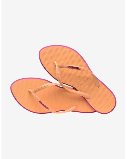 Havaianas Orange Slim Point Flip Flop Rose Gum