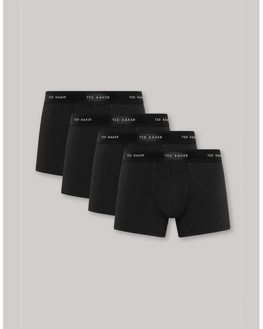 Ted Baker Black 4 Pack Plain Design Trunk for men