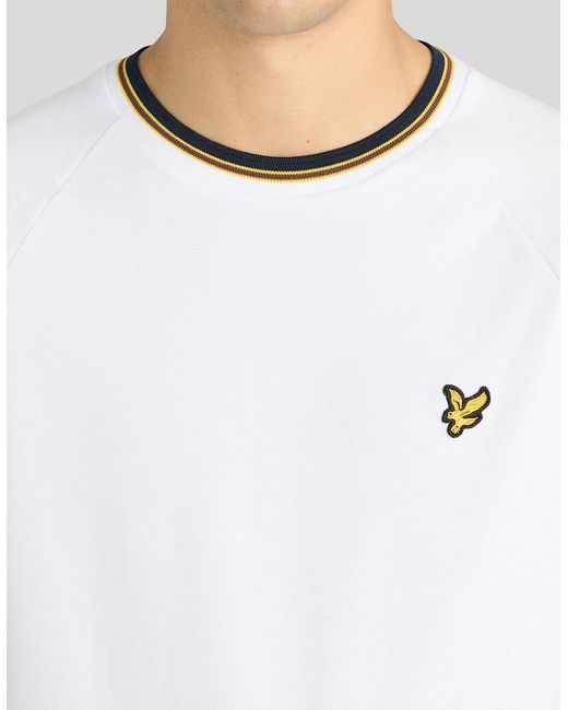 Lyle & Scott White Tipped Track T-Shirt for men