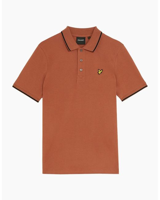 Lyle & Scott Orange Lyle & Scott Tipped Polo Shirt for men