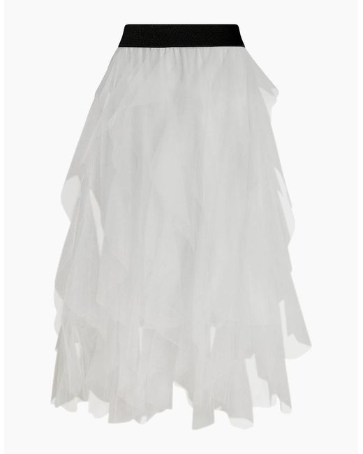 James Lakeland Natural Tulle Ruffle Midi Skirt