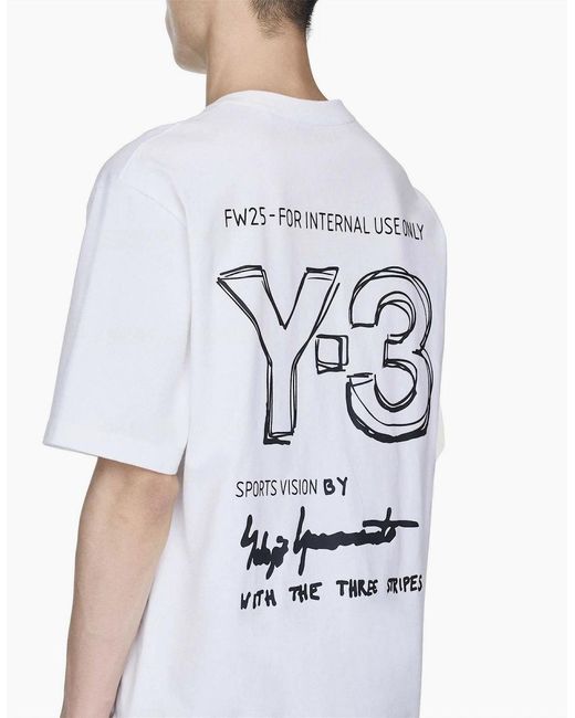 Y-3 White Short Sleeve T-Shirt for men
