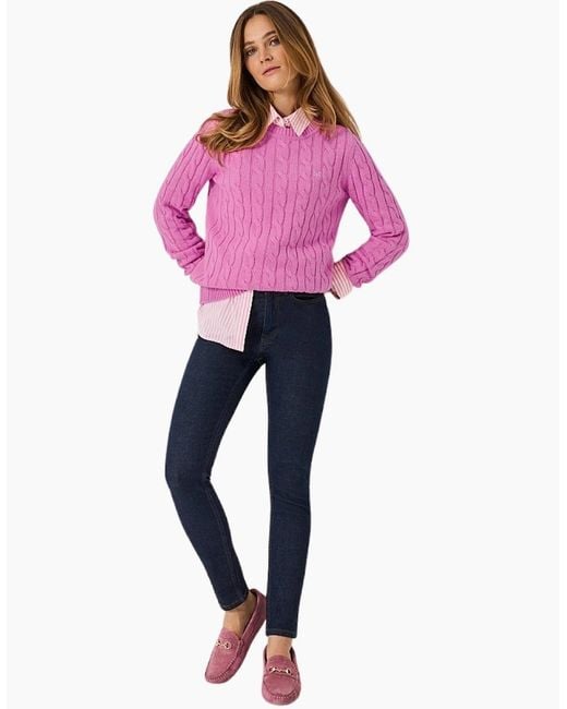 Crew Blue Crew Neck Chunky Sweatshirt