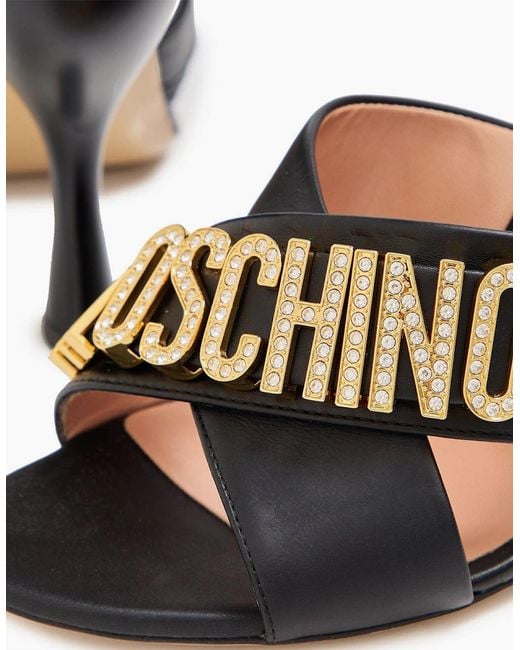Moschino Black Heeled Mules