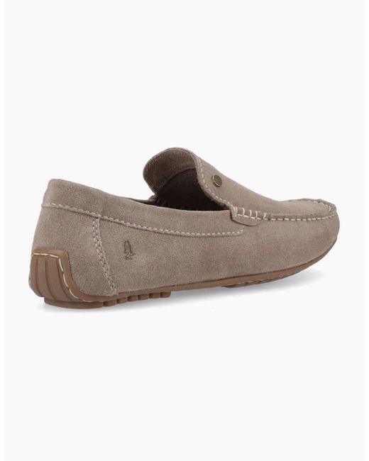 Hush Puppies Gray Ralph Suede Leather Taupe Loafers for men