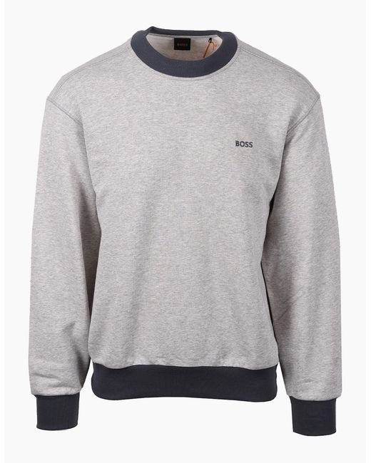 Boss Gray Boss We_Edge Sweatshirt Open for men