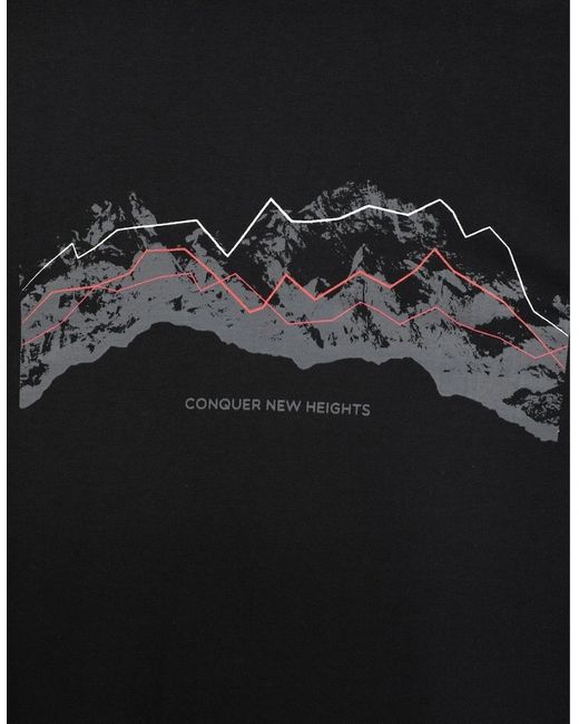Mountain Warehouse Black Tech Mountains Organic T-Shirt for men