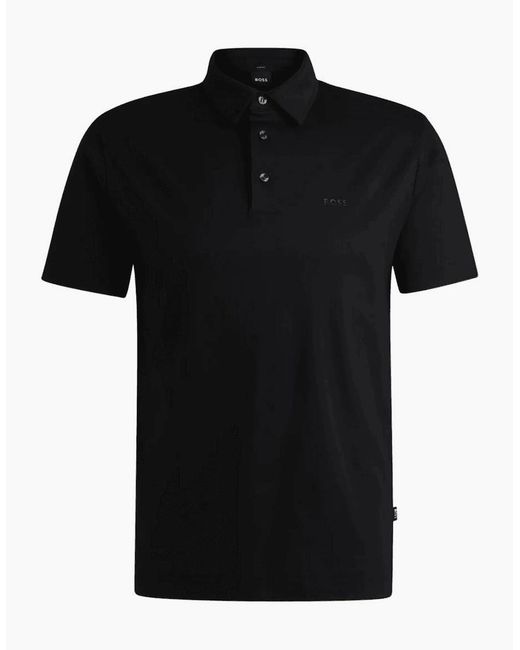 Boss Black Palosh Cotton Rubberised Logo Polo Shirt for men