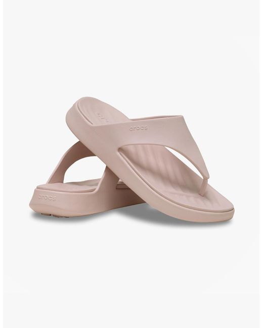 CROCSTM Pink Getaway Triangle Flip Flip-Flops Quartz