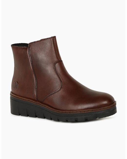 Rieker Brown Capital Ankle Boots