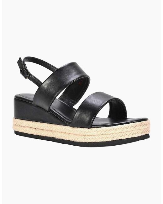XY London White Ladies Ally Sling Back Low Heel Wedge Sandals