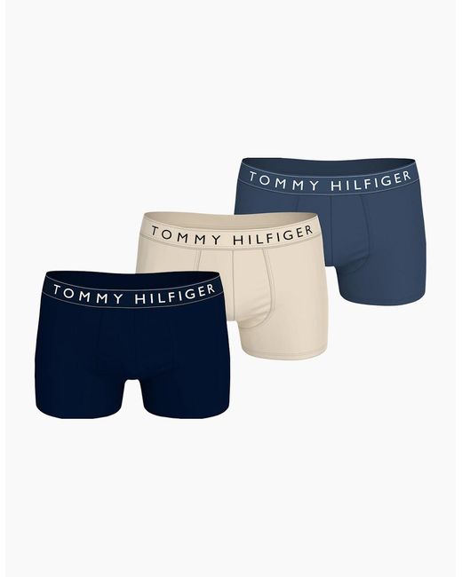 Tommy Hilfiger Blue Hipster Trunks Everyday Essential Cotton Boxers Stretch Fit for men
