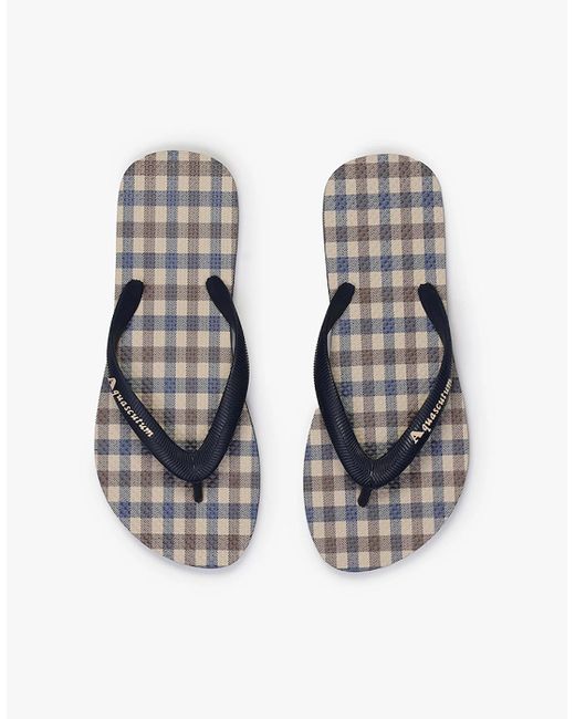 Aquascutum Multicolor Club Check Flip Flops for men