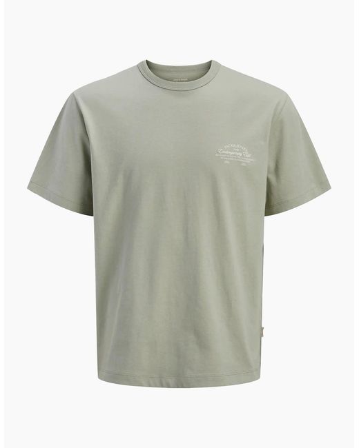 Jack & Jones Green Jornantucket Script Chest T-Shirt for men