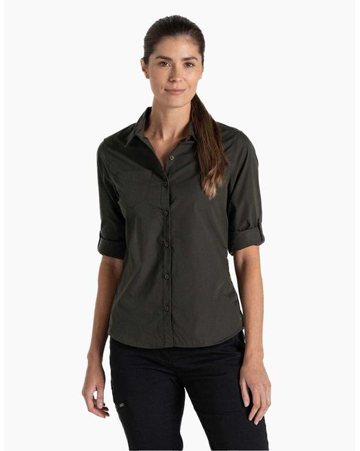 Craghoppers Green Ladies Kiwi Long-Sleeved Shirt