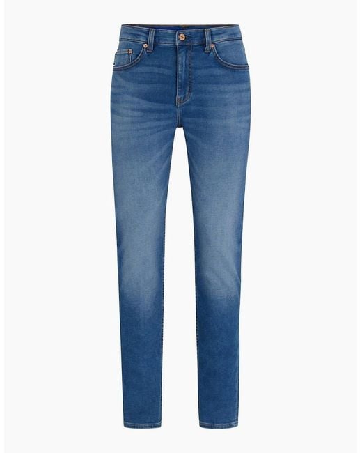 Boss Blue Five Pocket Design Slim Fit Jeans for men