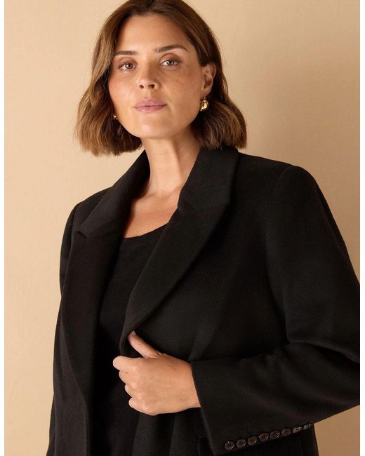 Live Unlimited London Black Wool Blend Tailored Coat