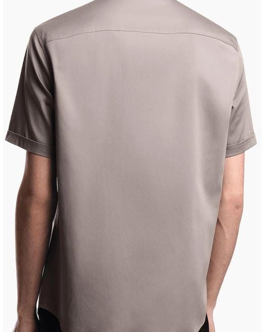 Emporio Armani Gray Pima Cotton Short Sleeve Shirt for men
