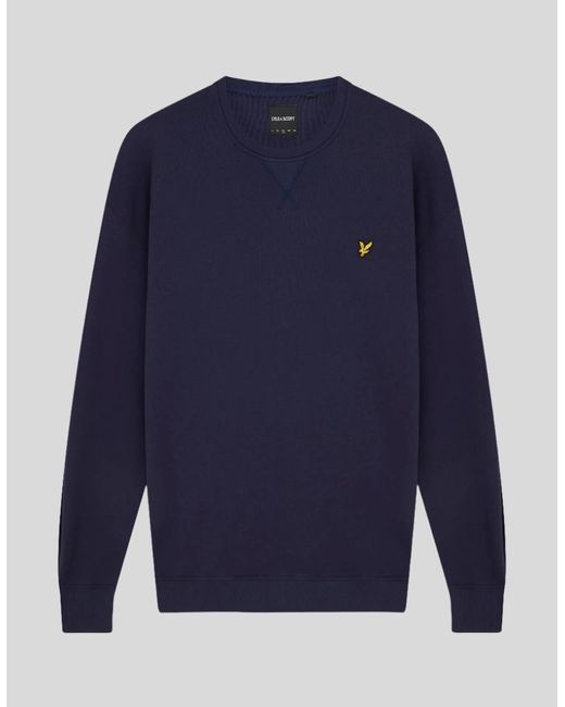 Lyle & Scott Blue Cotton Crew Neck Sweatshirt for men