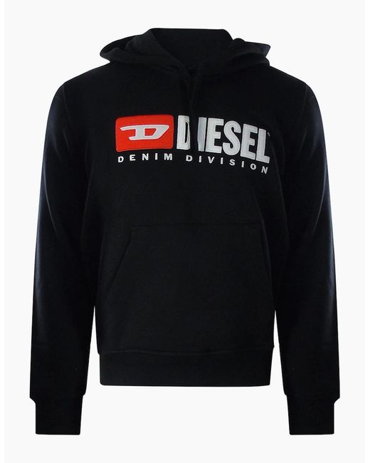 DIESEL Blue Division Logo Hoodie for men