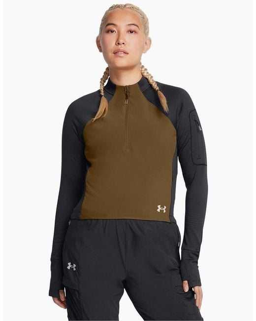 Under Armour Black Trail Run Zip Neck Long Sleeve Tech Top
