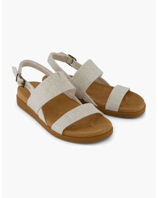 TOMS White Marin Textile Natural Standard Sandals
