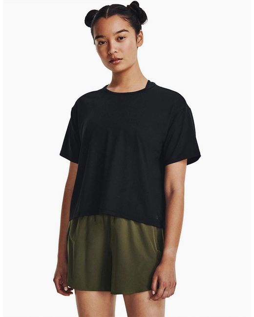 Under Armour Black Armour Motion Ss Gym Top