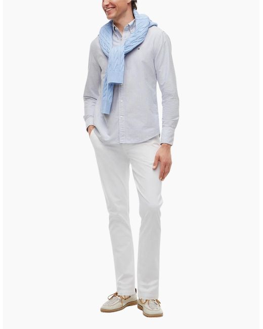 Tommy Hilfiger Gray Oxford Shirts Long Sleeve Cotton for men
