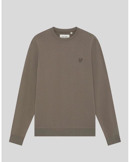 Lyle & Scott Gray Superfine Cotton Crew Neck Sweatshirt for men