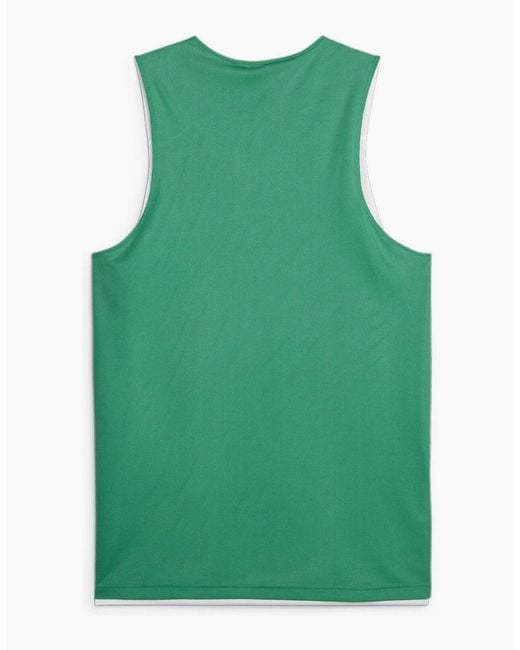 PUMA Green Hoops Team Reverse Practice Performance Basketball Jersey for men