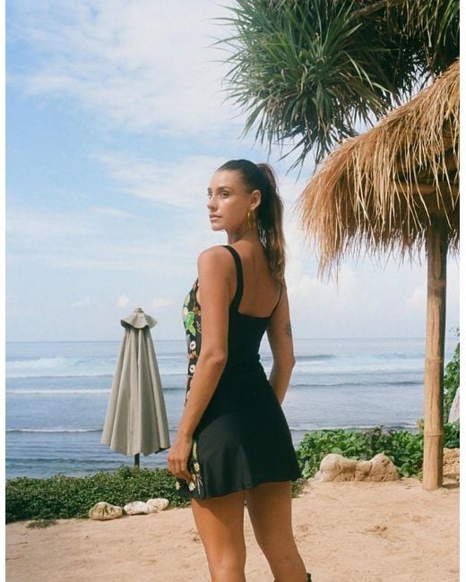 Oceanus Green Aurelia Embroidered Luxury Mini Dress